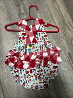 0-3 months RicRac & Ruffles romper