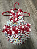 0-3 months RicRac & Ruffles romper